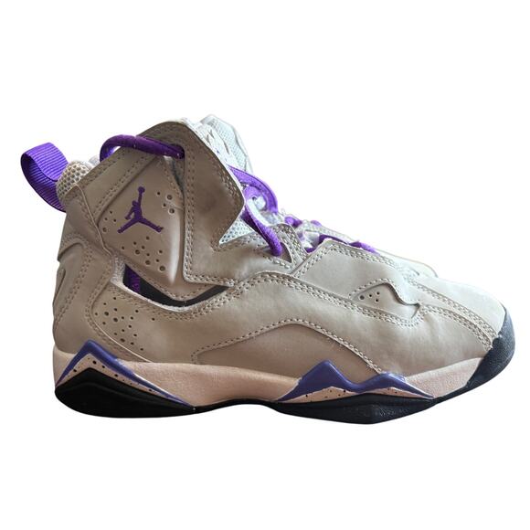 NIKE Jordan True Flight Girls' Grey/Purple Venom SIZE 4.5Y - Picture 1 of 12